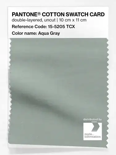 PANTONE® COTTON SWATCH CARD 15-5205 TCX Aqua Gray