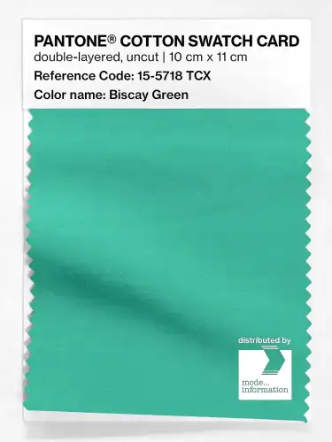 PANTONE® COTTON SWATCH CARD 15-5718 TCX Biscay Green