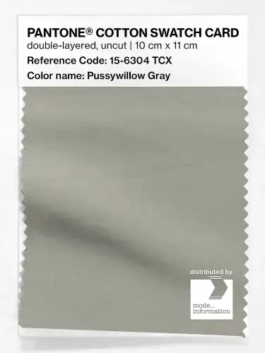 PANTONE® COTTON SWATCH CARD 15-6304 TCX Pussywillow Gray
