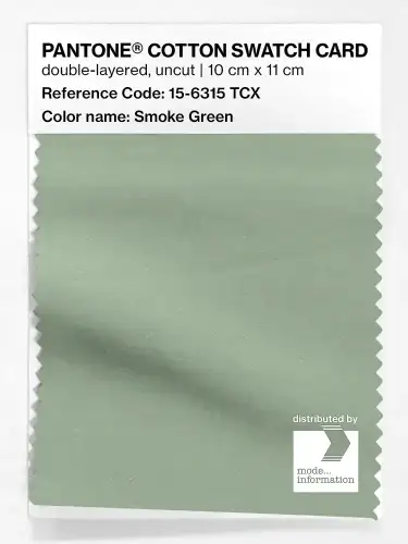 PANTONE® COTTON SWATCH CARD 15-6315 TCX Smoke Green
