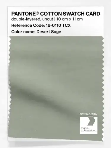 PANTONE® COTTON SWATCH CARD 16-0110 TCX Desert Sage