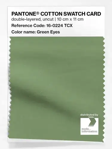 PANTONE® COTTON SWATCH CARD 16-0224 TCX Green Eyes