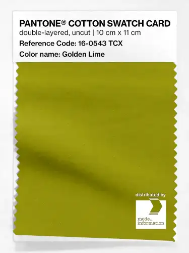 PANTONE® COTTON SWATCH CARD 16-0543 TCX Golden Lime