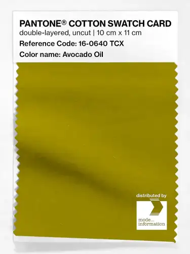 PANTONE® COTTON SWATCH CARD 16-0640 TCX Avocado Oil