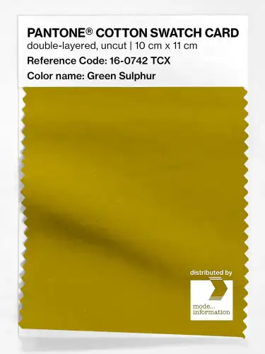 PANTONE® COTTON SWATCH CARD 16-0742 TCX Green Sulphur