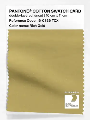 PANTONE® COTTON SWATCH CARD 16-0836 TCX Rich Gold