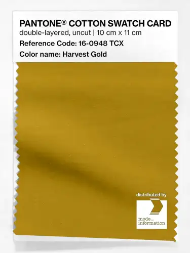 PANTONE® COTTON SWATCH CARD 16-0948 TCX Harvest Gold