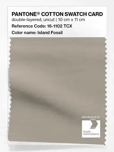 PANTONE® COTTON SWATCH CARD 16-1102 TCX Island Fossil
