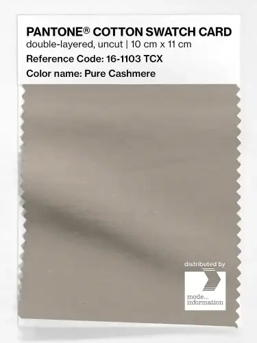 PANTONE® COTTON SWATCH CARD 16-1103 TCX Pure Cashmere