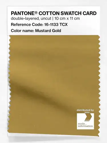 PANTONE® COTTON SWATCH CARD 16-1133 TCX Mustard Gold