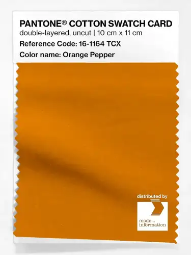 PANTONE® COTTON SWATCH CARD 16-1164 TCX Orange Pepper