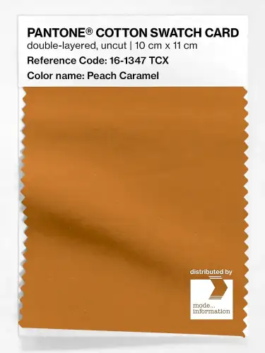 PANTONE® COTTON SWATCH CARD 16-1347 TCX Peach Caramel