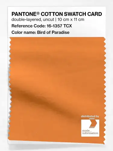 PANTONE® COTTON SWATCH CARD 16-1357 TCX Bird of Paradise