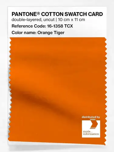 PANTONE® COTTON SWATCH CARD 16-1358 TCX Orange Tiger