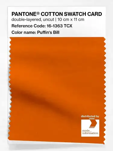 PANTONE® COTTON SWATCH CARD 16-1363 TCX Puffin's Bill