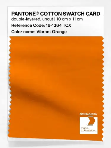 PANTONE® COTTON SWATCH CARD 16-1364 TCX Vibrant Orange