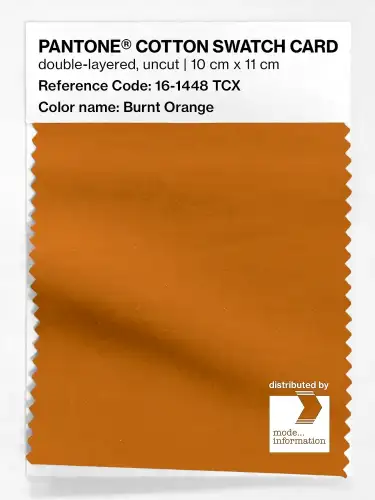 PANTONE® COTTON SWATCH CARD 16-1448 TCX Burnt Orange