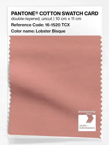 PANTONE® COTTON SWATCH CARD 16-1520 TCX Lobster Bisque