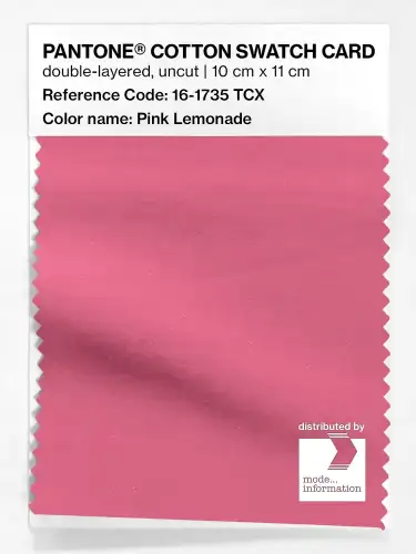 PANTONE® COTTON SWATCH CARD 16-1735 TCX Pink Lemonade