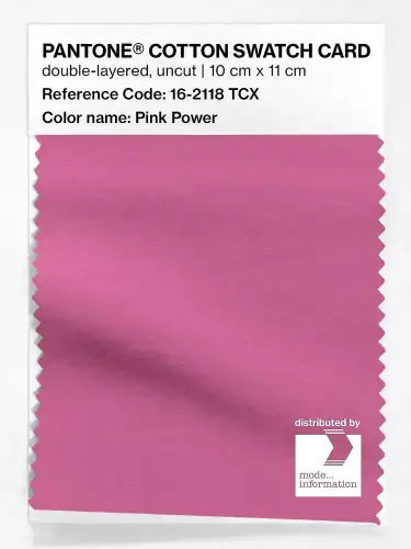 PANTONE® COTTON SWATCH CARD 16-2118 TCX Pink Power