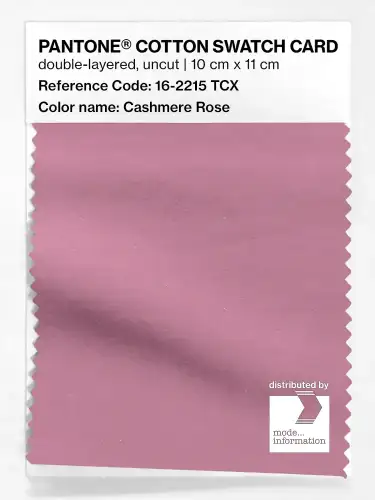 PANTONE® COTTON SWATCH CARD 16-2215 TCX Cashmere Rose