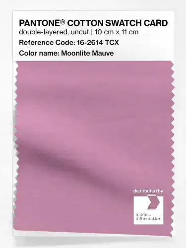 PANTONE® COTTON SWATCH CARD 16-2614 TCX Moonlite Mauve