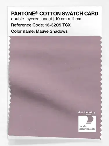 PANTONE® COTTON SWATCH CARD 16-3205 TCX Mauve Shadows