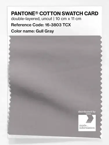 PANTONE® COTTON SWATCH CARD 16-3803 TCX Gull Gray