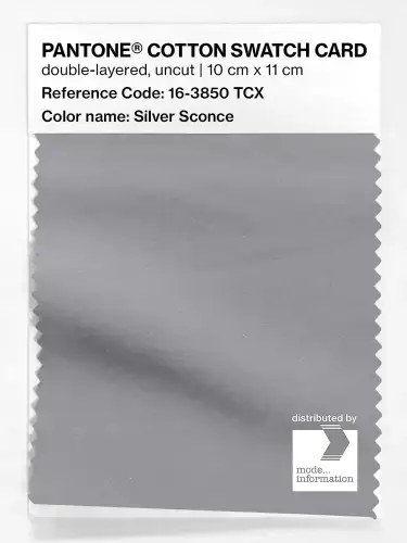 PANTONE® COTTON SWATCH CARD 16-3850 TCX Silver Sconce