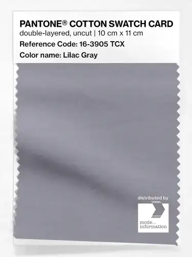 PANTONE® COTTON SWATCH CARD 16-3905 TCX Lilac Gray