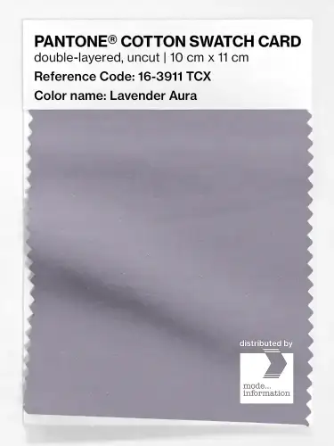 PANTONE® COTTON SWATCH CARD 16-3911 TCX Lavender Aura