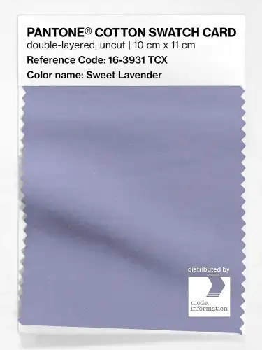 PANTONE® COTTON SWATCH CARD 16-3931 TCX Sweet Lavender