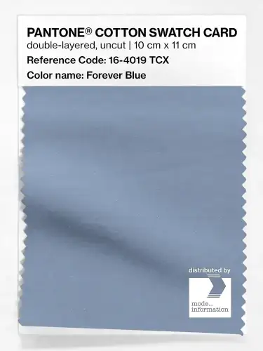 PANTONE® COTTON SWATCH CARD 16-4019 TCX Forever Blue