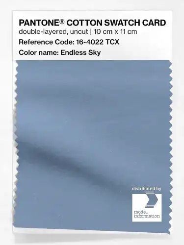 PANTONE® COTTON SWATCH CARD 16-4022 TCX Endless Sky