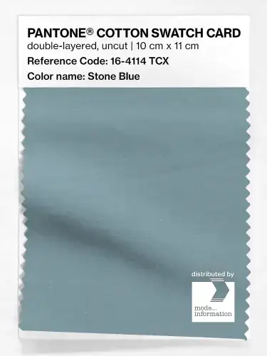 PANTONE® COTTON SWATCH CARD 16-4114 TCX Stone Blue