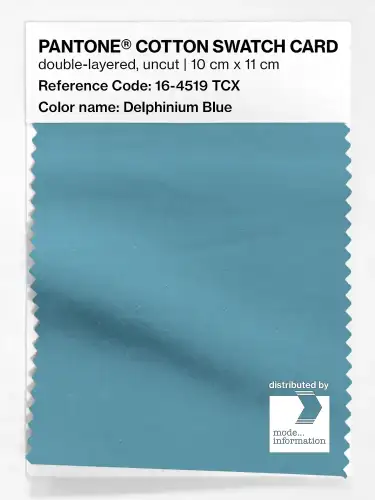 PANTONE® COTTON SWATCH CARD 16-4519 TCX Delphinium Blue