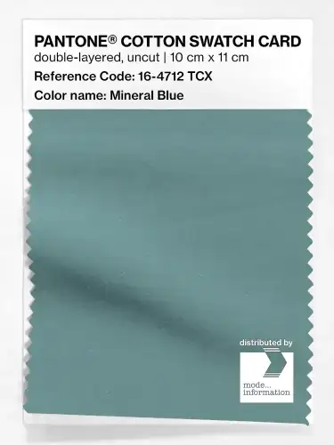 PANTONE® COTTON SWATCH CARD 16-4712 TCX Mineral Blue