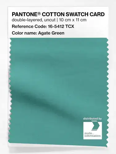 PANTONE® COTTON SWATCH CARD 16-5412 TCX Agate Green