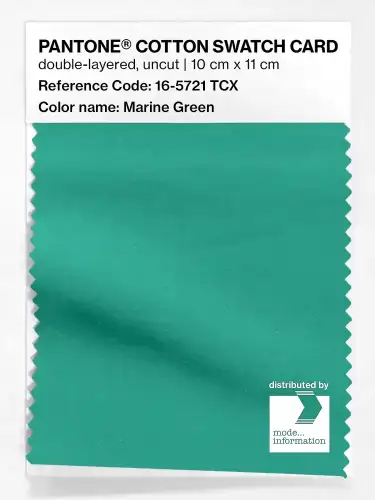 PANTONE® COTTON SWATCH CARD 16-5721 TCX Marine Green