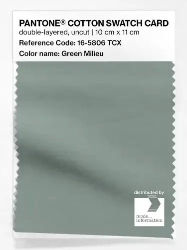 PANTONE® COTTON SWATCH CARD 16-5806 TCX Green Milieu
