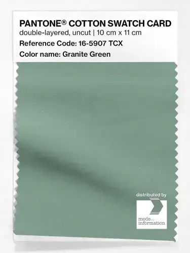PANTONE® COTTON SWATCH CARD 16-5907 TCX Granite Green