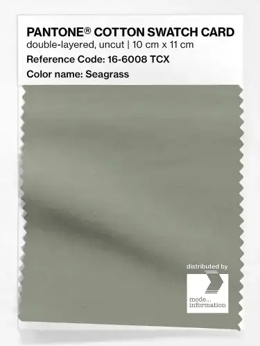 PANTONE® COTTON SWATCH CARD 16-6008 TCX Seagrass