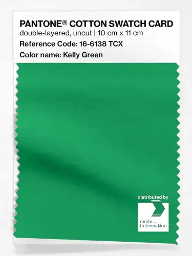 PANTONE® COTTON SWATCH CARD 16-6138 TCX Kelly Green