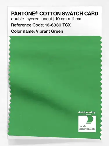 PANTONE® COTTON SWATCH CARD 16-6339 TCX Vibrant Green