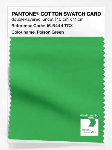 PANTONE® COTTON SWATCH CARD 16-6444 TCX Poison Green