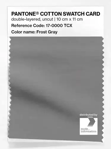 PANTONE® COTTON SWATCH CARD 17-0000 TCX Frost Gray