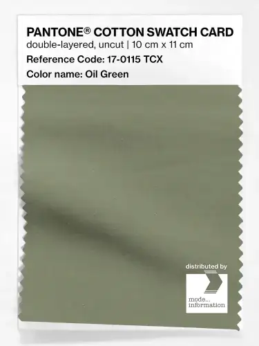 PANTONE® COTTON SWATCH CARD 17-0115 TCX Oil Green
