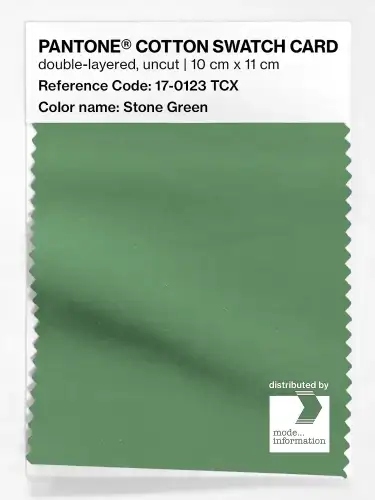 PANTONE® COTTON SWATCH CARD 17-0123 TCX Stone Green