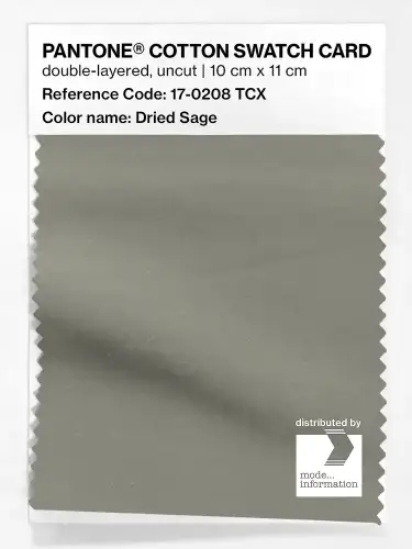 PANTONE® COTTON SWATCH CARD 17-0208 TCX Dried Sage