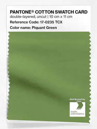 PANTONE® COTTON SWATCH CARD 17-0235 TCX Piquant Green